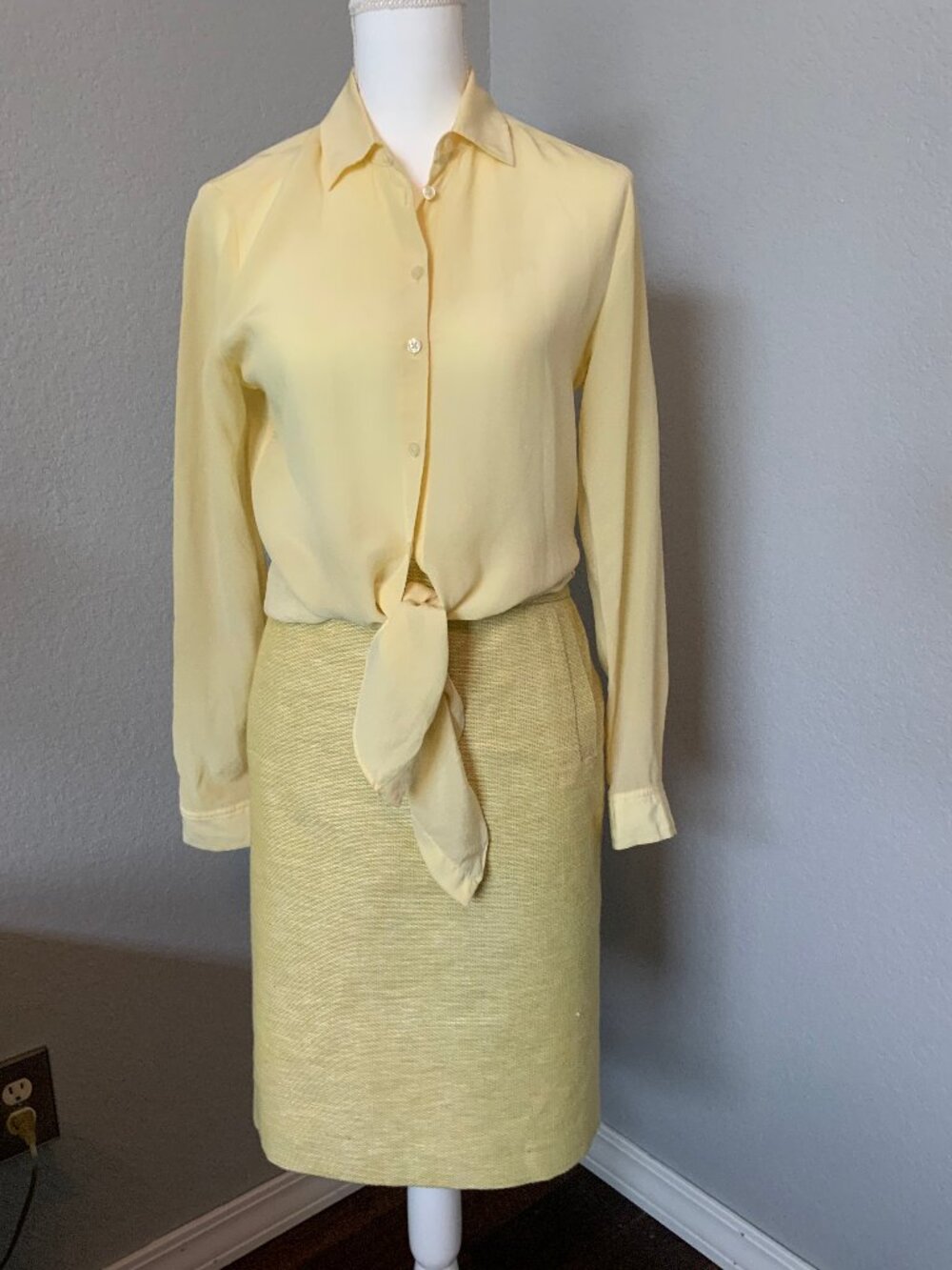 Banana Republic Yellow Two-Piece Skirt Set